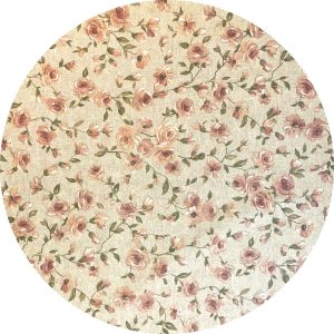 Textilvaxduk Mörk rosa ros rund 160cm med kantband (går ej att rulla)