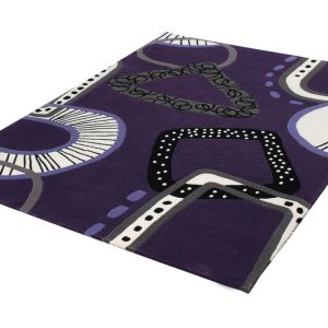 Kollo Lila Handknuten Designmatta i ull