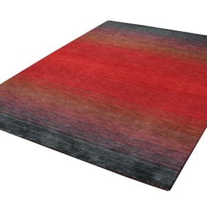 Calama Svart/Röd Handloomad Ullmatta