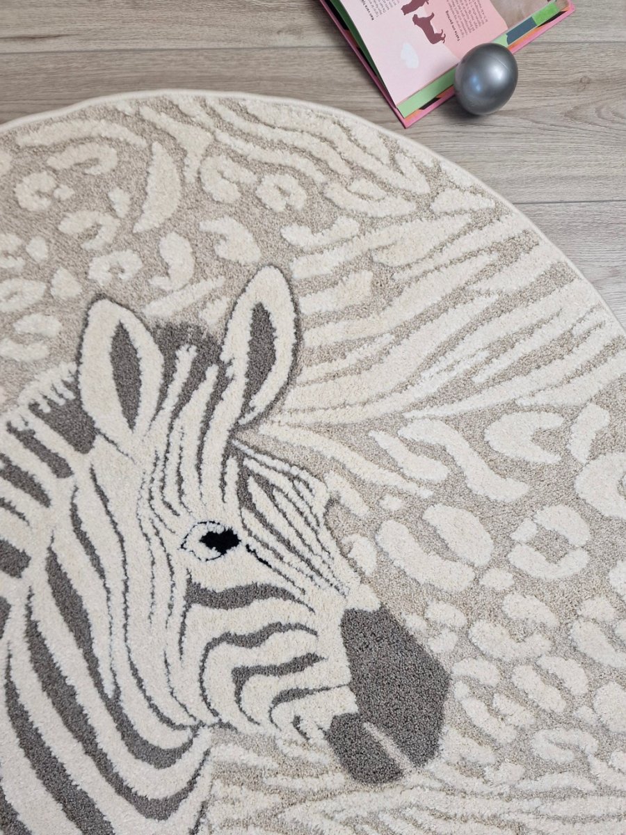 Genova Zebra Cream – Rund Barnmatta - Bild 3