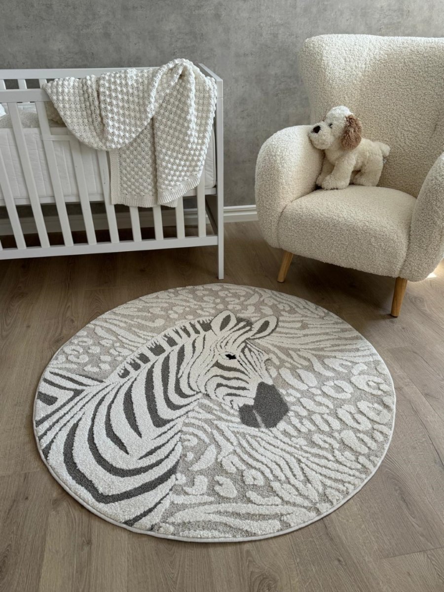 Genova Zebra Cream – Rund Barnmatta - Bild 4